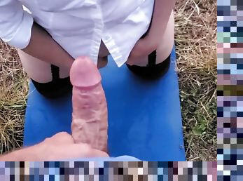 Piss Play Outdoors With My Cuck - Cuckold Pee In Public