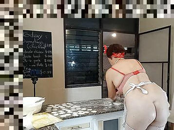 femme-de-ménage, mamelons, nudiste, public, chatte-pussy, femme, amateur, milf, maison, indien