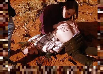 ATM domination for a bizarre threesome in the Colorado desert - Rebel Ryder, Brooke Johnson