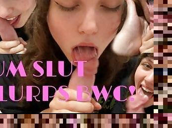 Slutty teen sucks bwc till he nuts in her mouth (she swallows!)