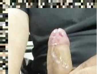 Jerking cock in public park