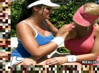 Busty Tennis Players End Up Having Hot Lesbian Sex Outdoors