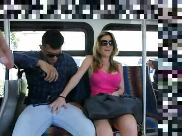 Three Horny Sluts Picking Up Cocks on the Bus