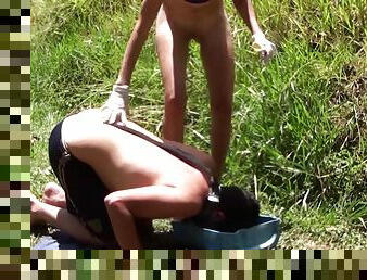 latina outdoor femdom at farm