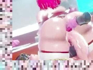 asiático, culo, tetas-grandes, chorro-de-corrida, lesbiana, hardcore, follando-fucking, anime, hentai, 3d