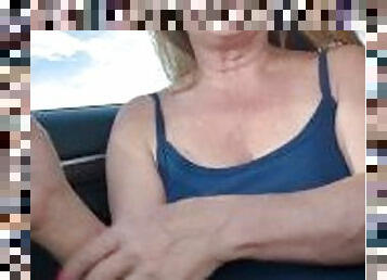 masturbation, orgasme, public, amateur, milf, jouet, voiture, sale, blonde, solo