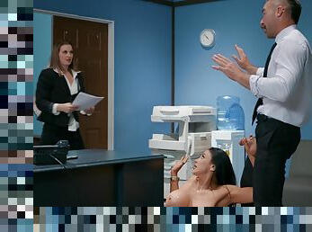 hot secretary Audrey Bitoni adores hard fuck with her boss in the office