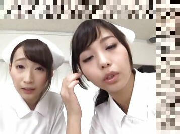 Couple of Japanese nurses know how to make a dick stiff