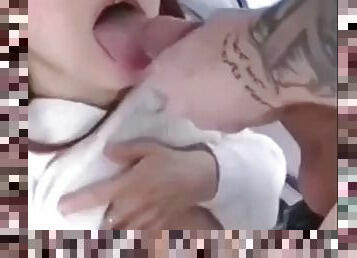 Cheating slut college tattoo sends snaps of her cock sucking strangers cock and swallowing tiktok blowjobs