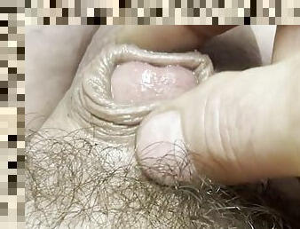 Overflow of pre-ejaculation from the micro-penis