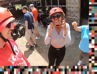 ATV buggy tour with his Thai girlfriend had them fucking at home afterwards