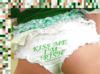 Irish outfit for busty solo masturbation girl
