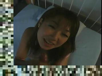 Amateur Asian cutie sucking cock POV style