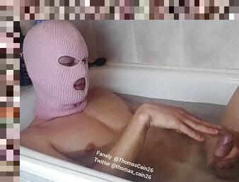 Athletic guy jerks off in the bath. TEASER