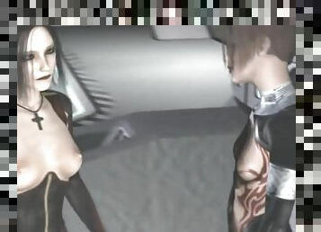 Two hot lesbians from a space ship are having fun