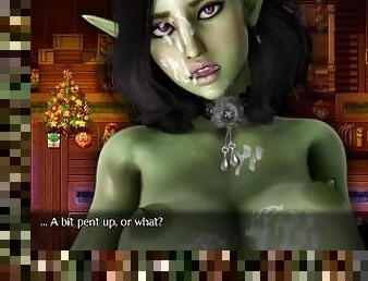 Fucking Female Goblin in Elf's clothing in front of 60 male goblins