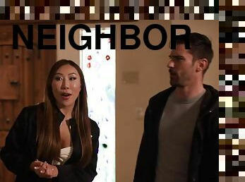 Watch charming Nicole Doshi having sex with a white neighbor