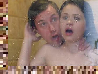 Young Yhivi gets to fuck hard in the shower