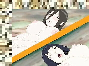 Hinata and Hanabi get fucked in the forest