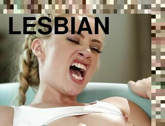 anal, lesbiana, adolescente, rubia, culazo