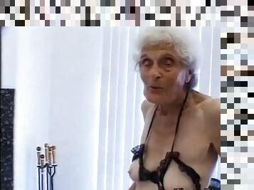 She is 80 years old and taking young cock