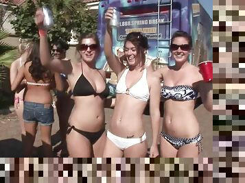 Babes In Bikini Getting Drunk After Heavy Drinking