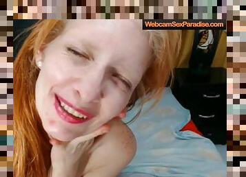Ugly horny redhead big slut goes sexy on camera