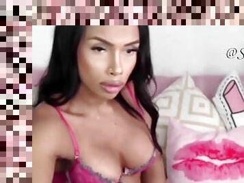 Brunette Ladyboy Shadi Kin Masturbating In Her Sexy Underwear!