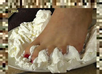 Looks like Bianca loves making a mess with her beautiful feet