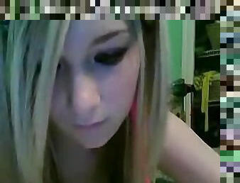 Amateur blonde emo is masturbating