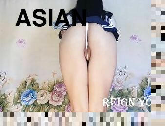 asiatique, chatte-pussy, écolière, amateur, ados, collège, lingerie, petite, solo, bikini