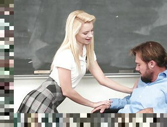Slim Riley Star gets her cunt fucked by a teacher in the classroom