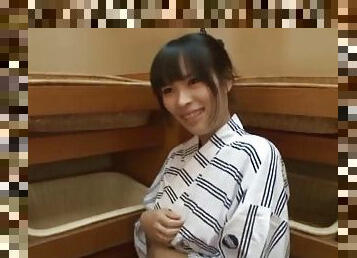Touching the private parts of the appealing Japanese teen girl