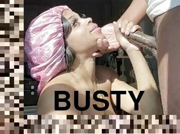 Busty ebony wife deepthroats and sucks BBC. I found her on meetxx.com