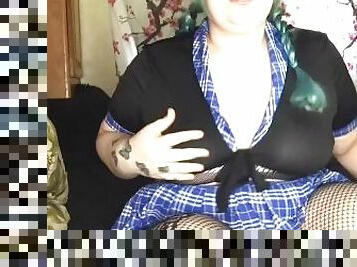 Sexy Goth E-girl In Schoolgirl Outfit Teases The Camera