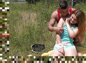 Erotic outdoor fun with a chubby ass teenager thirsty for cock
