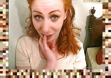 Redhead slut Circe licks a prick in hardcore POV and gets a mouthful