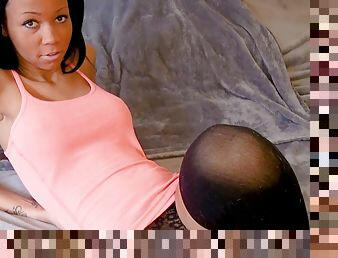 German amateur ebony teen at homemade anal POV