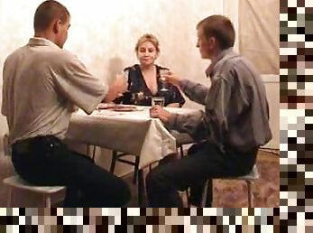 Veronika seduces a couple of guys for a formidable threesome