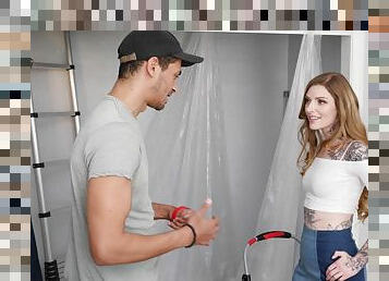 Delightful fuck with the guy who's painting her walls