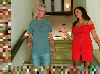 German Milf seduces old boyfriend in holiday and fuck him