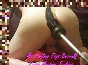 Destroying my Femboy Sissy Ass with Big Black Dildo Fucking Machine until I CUM MrHankeytoys Beowulf