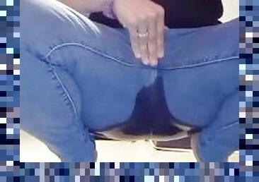 Tight wet jeans