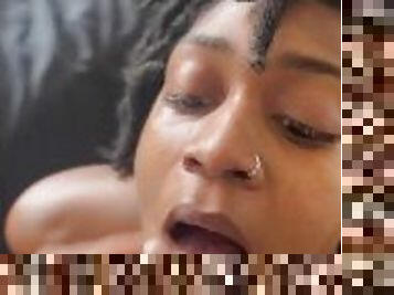 Ebony Babe sloppy Blowjob