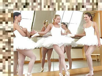 Vinna Reed and Valerie Fox join a ballerina for a threesome