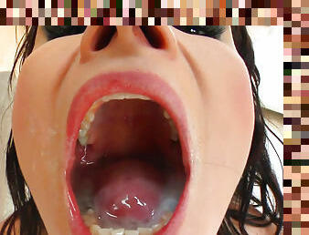 Brunette likes to swallow