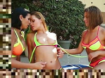 Outdoor lesbian threesome with Abby Cross & Adriana Chechik