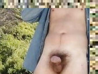 Hot Twink masturbation outdoor / BIG DICK / first time cruising