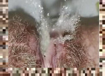 Mature Milf with Hairy Pussy Peeing in the Toilet Close Up. Full HD Xxx Video