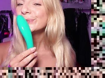 Dildo Sucking session with Hot Blonde